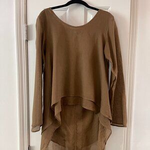 AYA Sacred Wear Tunic Top/Boho  Blouse, Small, Brown